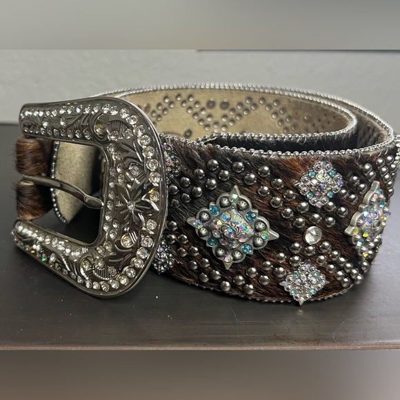 BHW Leather & Bling western belt, size M/L. - Picture 1 of 13